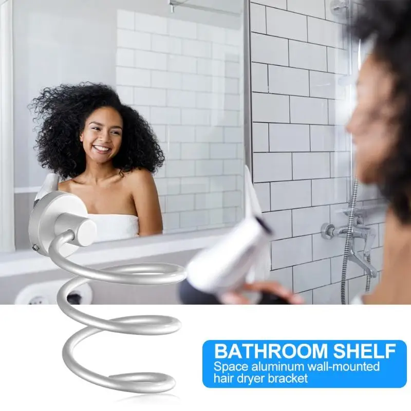 Прочный Бытовой настенный фен, алюминиевый настенный держатель для ванной комнаты, полка хранения, Парикмахерская