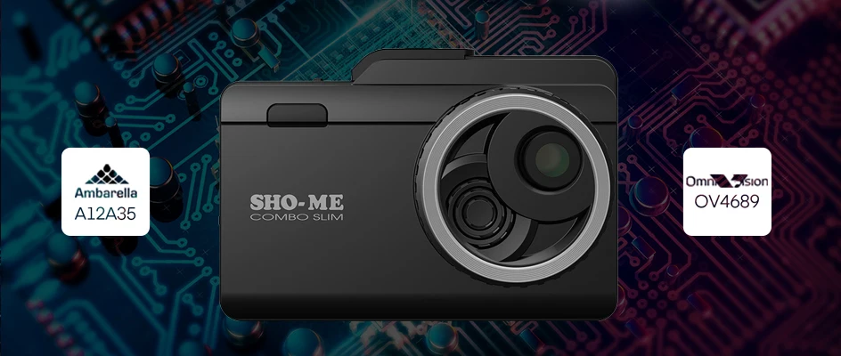 Sho-me Combo Slim Signature Ambarella A12 Автомобильный видеорегистратор 3 в 1 регистратор радар-детектор с gps анти-радар 3," сенсорный экран 1296P
