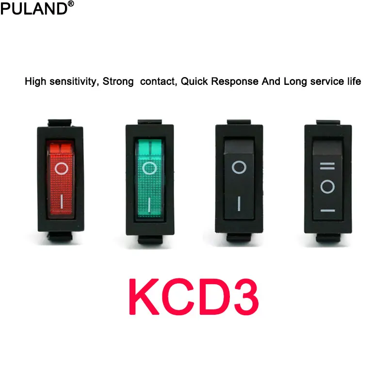 1/5/10 шт. KCD3 клавишный переключатель вкл./выкл. 2/3 позиция 3-контактный