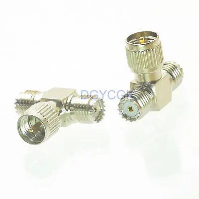 

DHL/EMS 50 pcs Conversion Adapter mini.UHF male to 2x female connector for Communication -h2