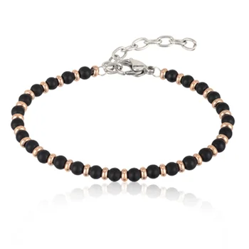 

Runda 2020 New Arrival Men Stainless Steel Bracelts Jewelery Black Onyx Bead Bracelet