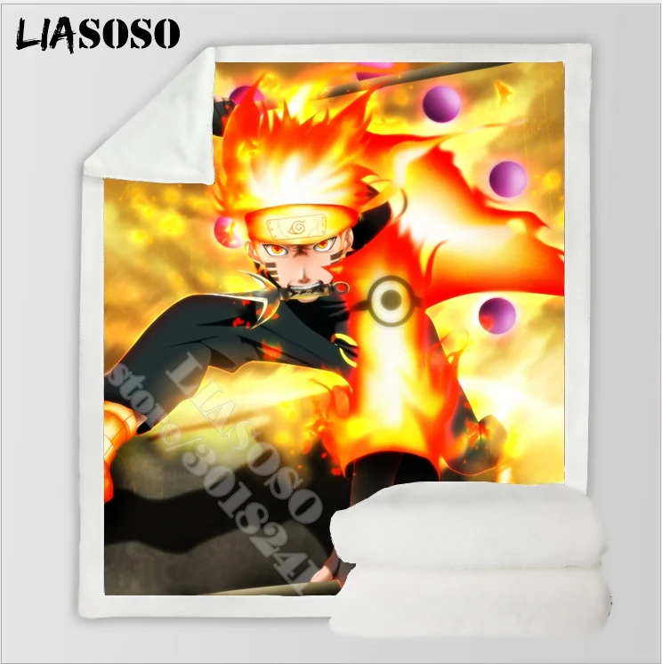 Взрослый 3D принт Наруто Узумаки флисовый подростковый путешествия одеяло