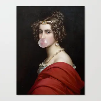 

Canvas Print Bubble Gum Picture Wall Art Classical Beauty Paintings Home Decoration Vintage Module Poster For Living Room Frame