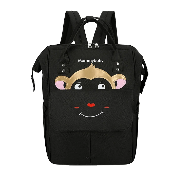 Black monkey Сумка для детских подгузников водонепроницаемый рюкзак для беременных для мам дизайнерская сумка для кормления Большая вместительная сумка для коляски для ухода за ребенком - Цвет: Black monkey