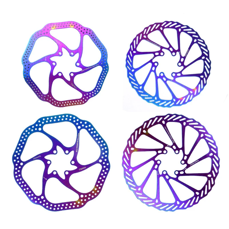 Colorful Mountain Bike Hollow Disc Brake Disc Electric Bicycle Brake Rotor 120/140/145/160/180mm Scooter Bicycle Accessories images - 6
