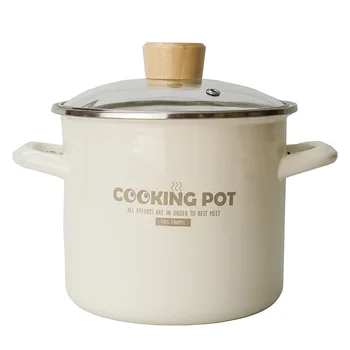 

Enamel 18cm 3L Heightening and Thickening Soup Pot Can Decoct Medicine and Sterilize Bottle Cookware Set Hotpot Cooker