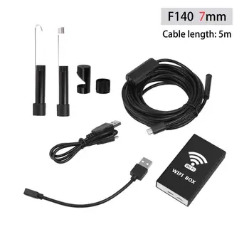 

7mm 1280*720 HD Black Smart WIFI Endoscope Camera Cable With Adjustable Light Button For Windows For Android For iOS