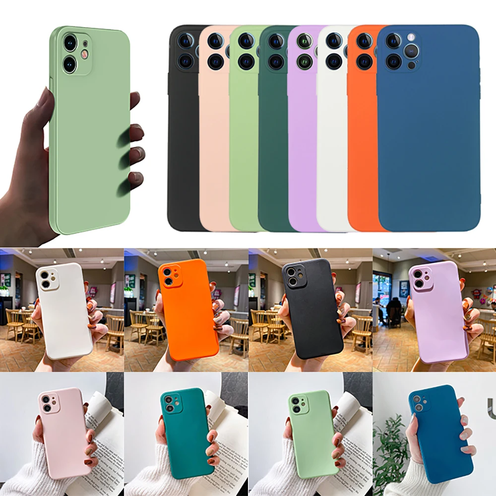 ASTUBIA Official Square Liquid Silicone Case for iPhone 11 12 13 Pro Max Mini X XR XS Max 8 7 Plus Lens Protection Cover Funda iphone 12 pro max cover