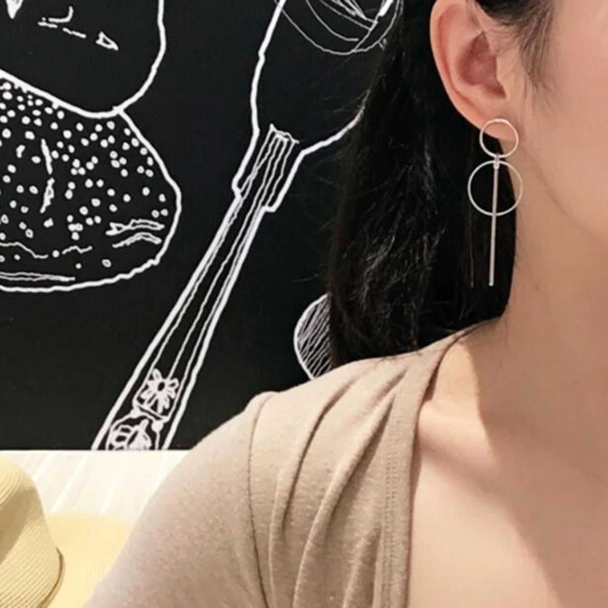 

Fashion Temperament Punk Earrings Gold/ Silver Size Circle Long Tassel Drop Earrings For Women Girls Party Jewelry Gifts