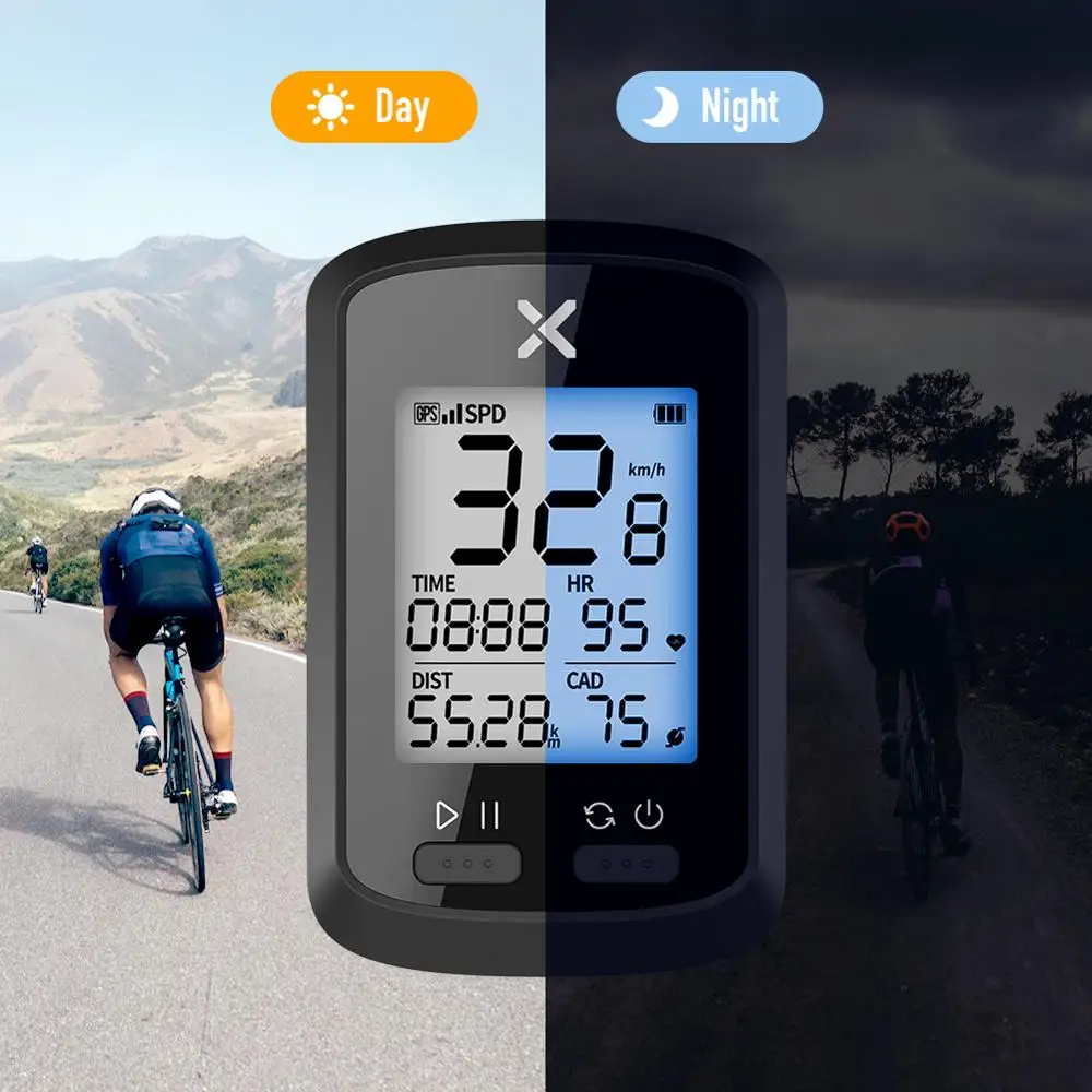 

XOSS G+ GPS Bike Cycyling Computer Waterproof IPX7 Bluetooth 4.0 ANT+ Cadence Speed Heart Rate Backlight Speedometer