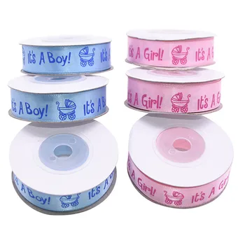 

10yard It's A Boy/Girl Satin Ribbon Pink/blue Gift Packing Belt For Shower Kids Birthday DIY Decorati Gender Reveal Party Favors