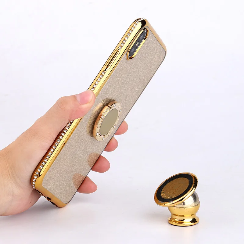 

Diamond Glitter Case for Samsung GALAXY A5 A6 A7 A8 A9 J6 Plus Prime J7 2016 2017 2018 with Magnetic Car Stand Holder Cover