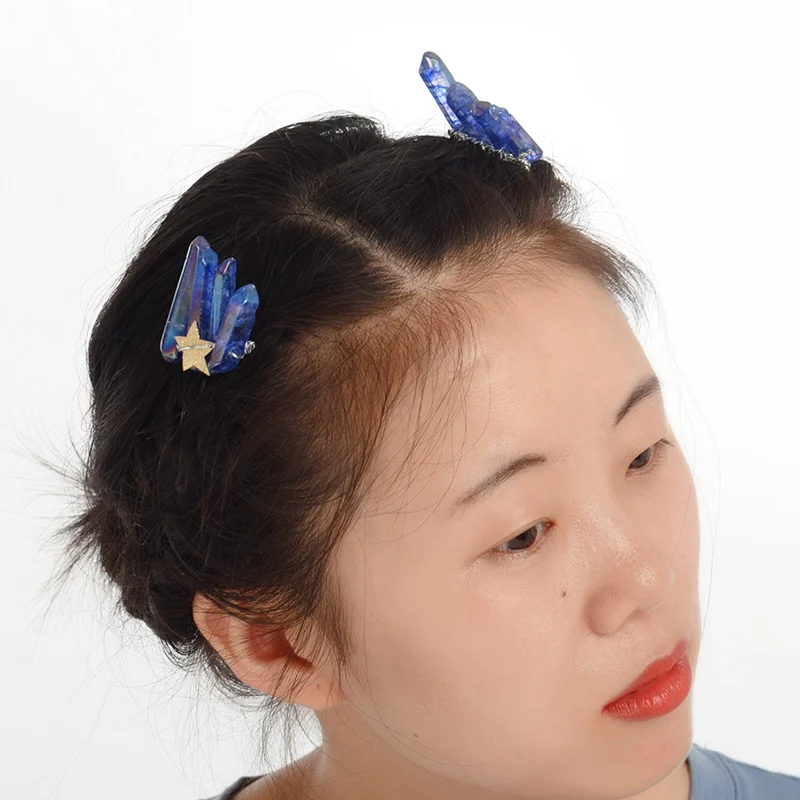 Raw Quartz Headband Wedding Tiara Hair Combs Crystal Comb Bridal Hair Accessories Healing Hairpins Jewelry Gift