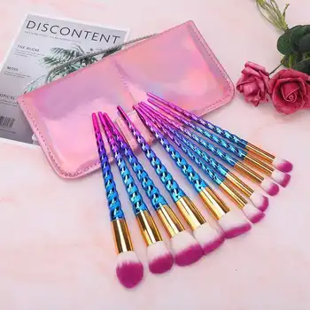 

10Pcs Colorful Makeup Brushes Set Eyeshadow Blending Brush with Bag