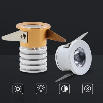 

MINI Ressessed LED Downlight 1W 3W 220V DC12V LED Spot light White/Black/Gold/Silver body White/Warm/Cold white LED Down light