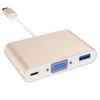 TypeC Adapter 3-in-1 Thunderbolt 3 USB Type C Hub to HDMI VGA 3.5mm Jack USB Adapter with Type-C Power Delivery for MacBook Pro
TypeC Adapter 3-in-1 Thunderbolt 3 USB Type C Hub to HDMI VGA 3.5mm Jack USB Adapter with Type-C Power Delivery for MacBook Pro