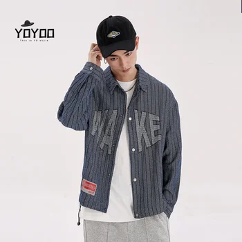 

YOYOO new autumn men clothing 100% cotton men's jacket casual loose jacket coat men jacket coats man windbreaker denim jacket