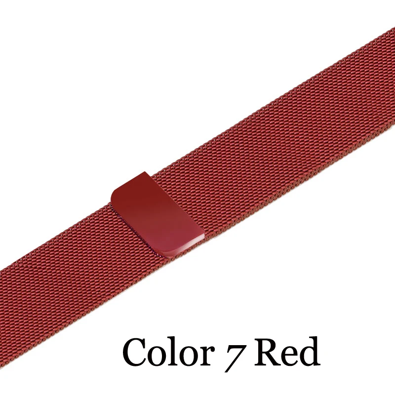 Red Миланская петля для apple watch, ремешок 42 мм, 38 мм, 44 мм, 40 мм, ремешок для apple watch 4, 3, ремешок iwatch, браслет correa pulseira - Цвет ремешка: Red