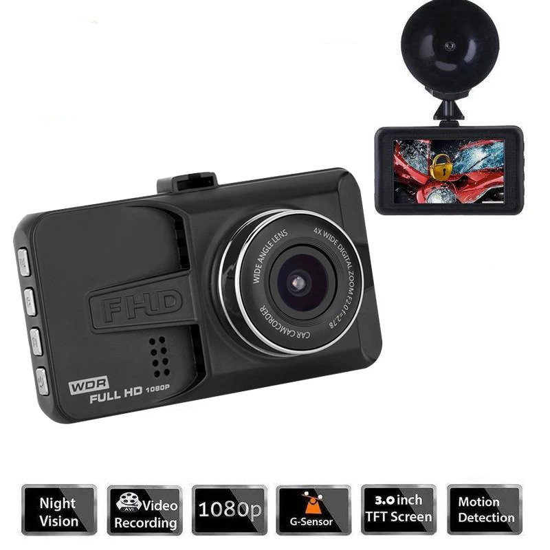 Dash Cam Автомобильный видеорегистратор 3 ''HD 1080P объектив ...