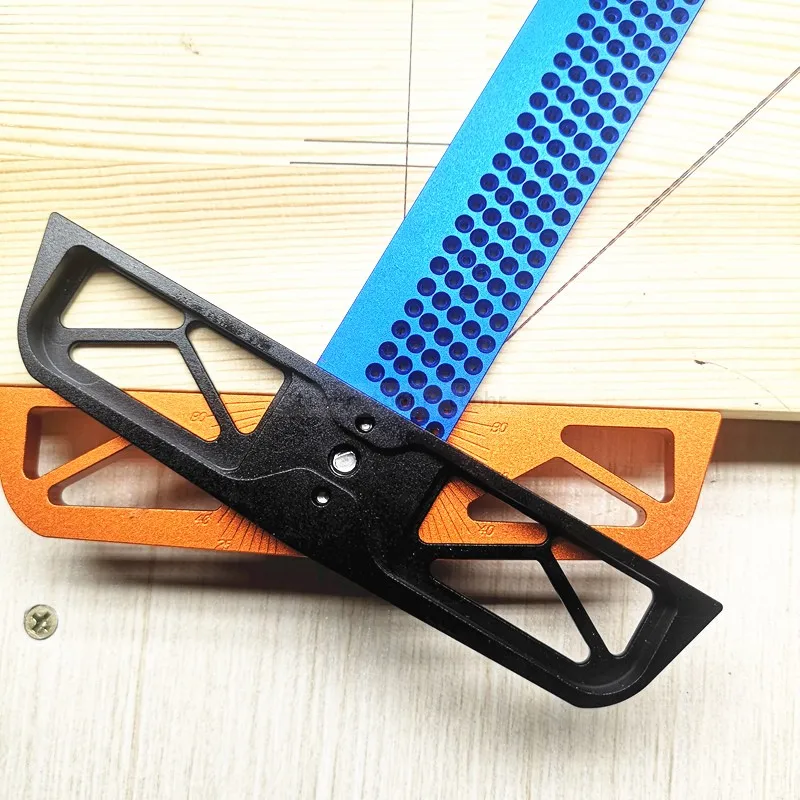 300/400mm Adjustable angle Woodworking T Ruler Hole Positioning Crossed Marking Gauge Aluminum Allo