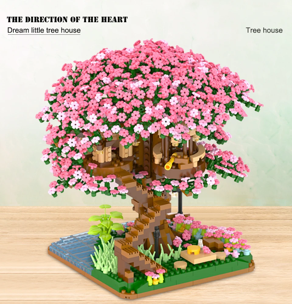 Mini Sakura Tree House Blocks Japanese Street View Cherry Blossom Model Building 3 Hde1ce99abc244bb4a98b606ac184aa3fG