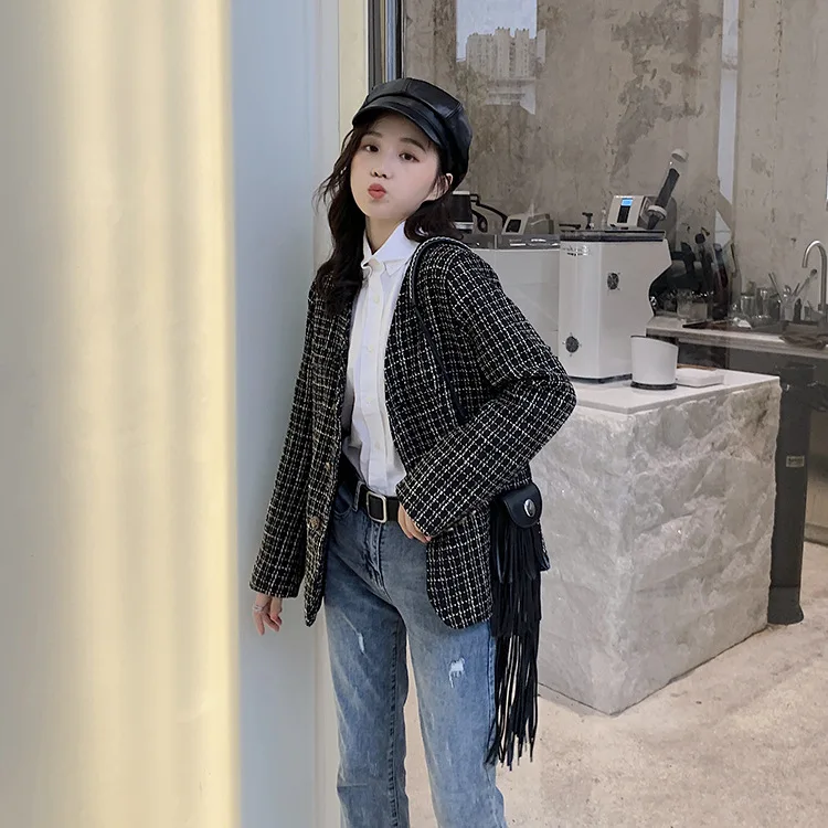 

Photo Shoot Early Autumn Short Jacket Women's 2019 New Style Korean-style Loose-Fit Versatile Retro Hong Kong Flavor Graceful Su