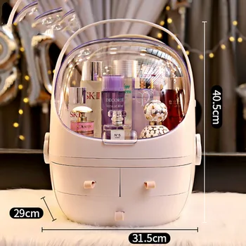 

Net red cosmetics storage box desktop dustproof household lipstick large dressing table skin care products shelf LB824173