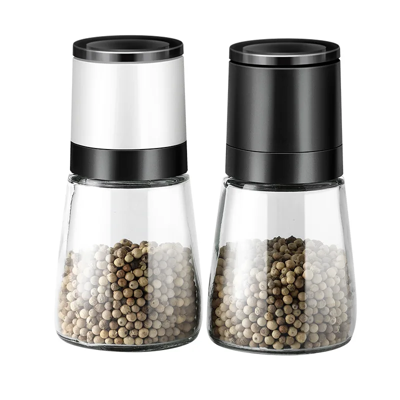 Pepper Grinder Glass Manual Salt and Pepper Mill Grinder Spice Shakers 2Pcs Set for Kitchen salt and pepper grinder pepper grinder herb spice grinder