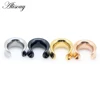 Alisouy 2pcs Stainless Steel Round Saddle Ear Tunnel Plug Piercing Ring Expander Studs Stretchers Fashion Body Piercing Jewelry ► Photo 2/6