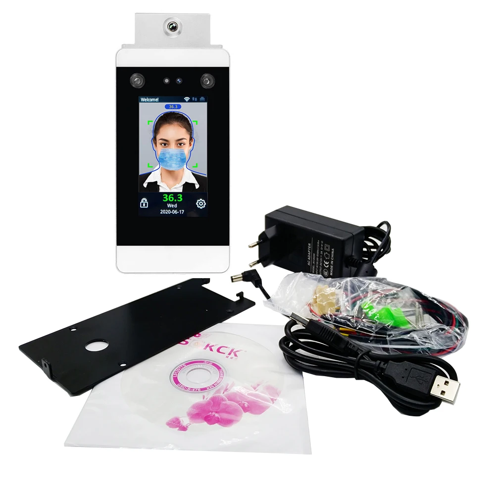 WIFI TCP/IP Temperature measurement Facial Recognition Time Attendance and Access Control System