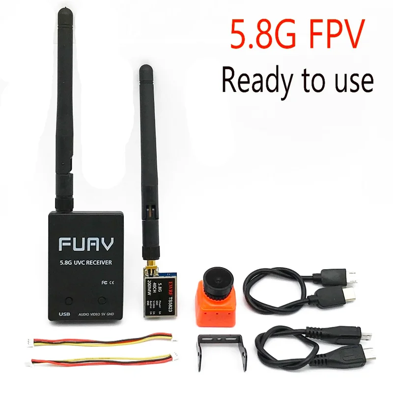 

Ready To Use 5.8G FPV Receiver UVC Video Downlink OTG VR Android Phone+5.8G 200/600mw Transmitter TS5823+CMOS 1200TVL Camera Fpv