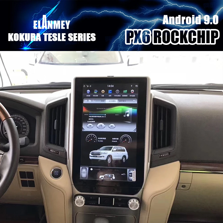 

Car Bluetooth Screen Android 9.0 GPS Navigation Multimedia Player For Toyota Land Cruiser 2016 13.6 inch Tesla Carplay Head Unit