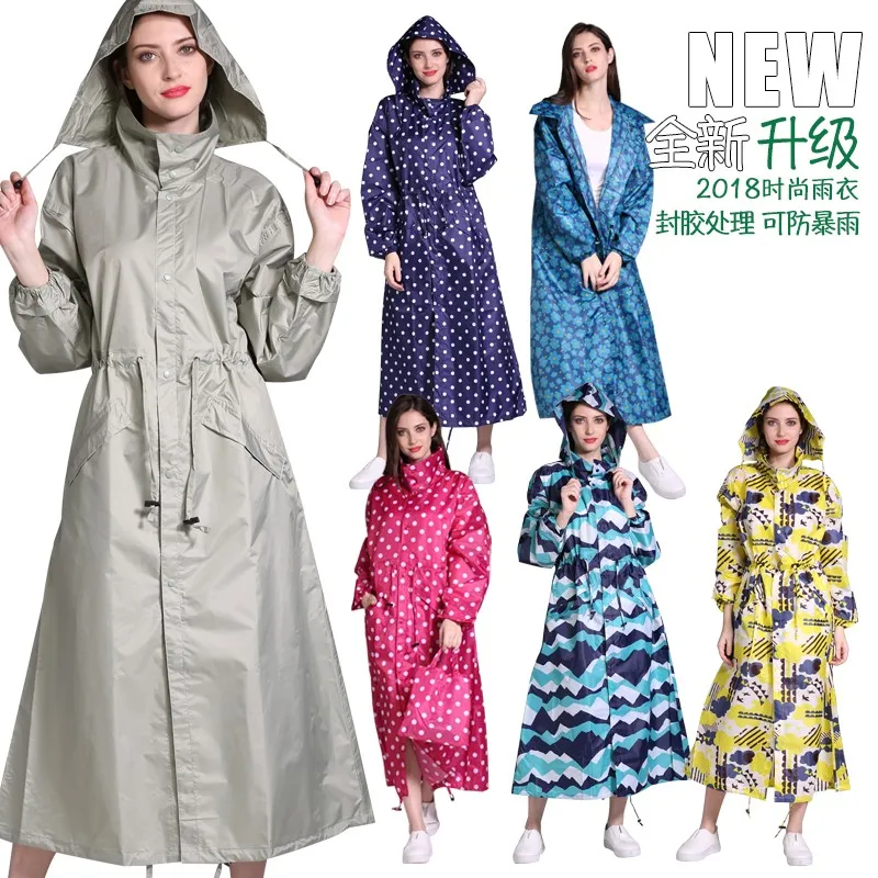 Waterproof Nylon Raincoat Women Plastic Long Hiking Ladies Hooded Overall Outdoor Impermeable Poncho JJ60YY | Дом и сад
