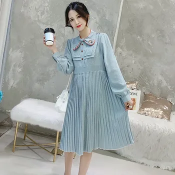 

Maternity wear new autumn fashion striped pregnant women dress Korean pregnancy dress