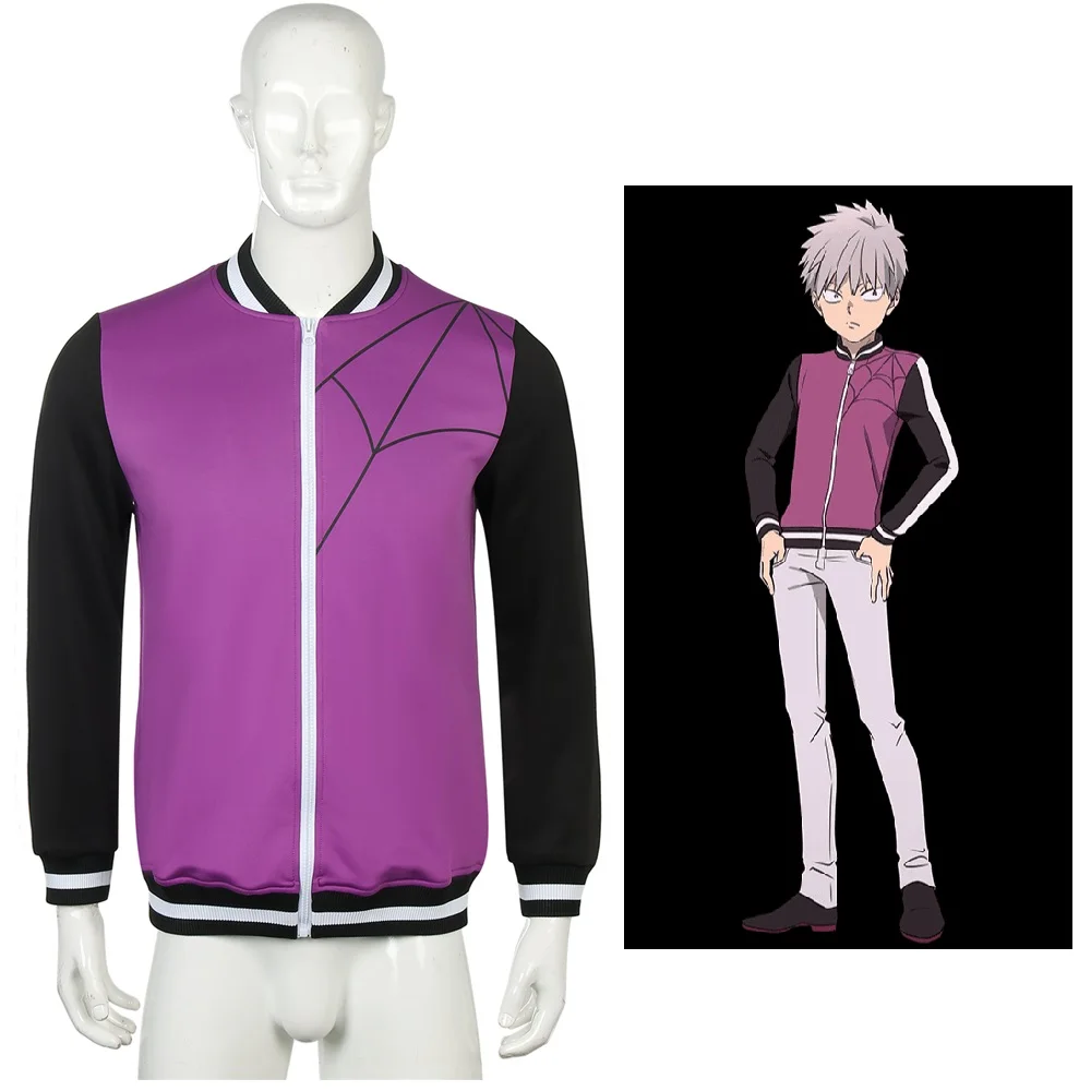Anime Kemono Jihen Shiki Tademaru Cosplay Costume Unisex Purple Color Jacket Carnival Outfits | Тематическая одежда и