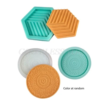 

DIY Round Coaster Silicone Molds for Resin Tea Mat Coaster Molds for Resin Casting Mold Diameter 11cm/10cm Colors Random