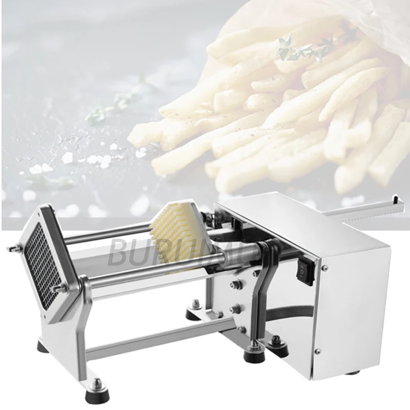 Electric potato cutter French Fries Cutter Potato Chip Carrot Cutter Slicer  Stainless Steel Vegetable Fruit Shredding Machine