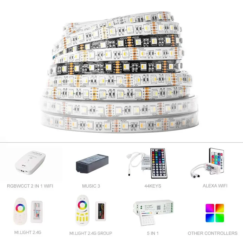 16.4ft 5 м 5050 RGBWW 4 в 1 RGB+ теплый Whtie STRI смешанный цвет 60 светодиодов/м IP30 не водонепроницаемый 300 Светодиодная лента лампы JK369