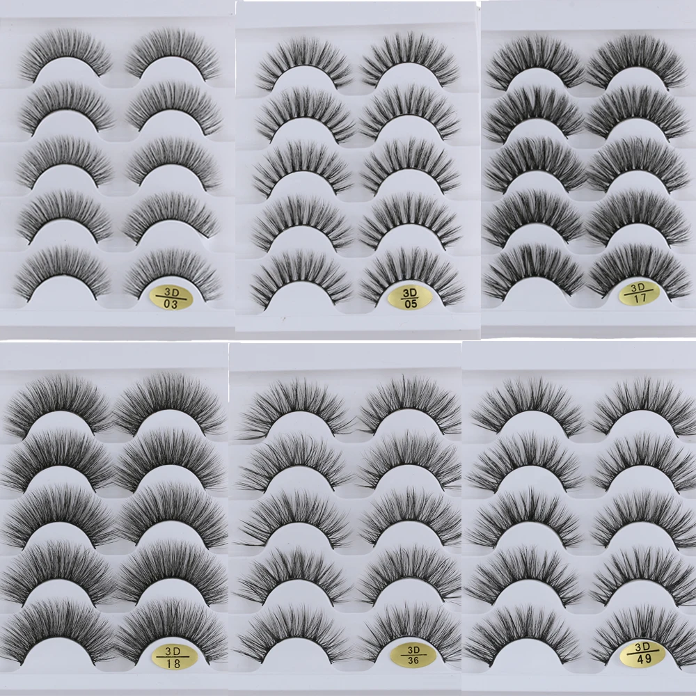5 пар драматические ресницы Wispies Fluffies мягкие черные ручной работы без жестокости
