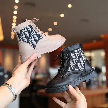 

Autumn Winter 2020 Girls Fashion Boots Kids Martin Non-Slip Snow Boots Fashion Knitting Children Shoe 3 5 6 7 8 9 10 11 12 Years