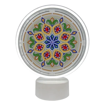 

DIY Diamond Painting Led Light 5D Diamond Embroidery Light Home Neon Decoration Green Flower