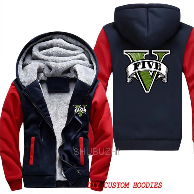 same as picture Модная Мужская Утепленная флисовая куртка Grand Theft Auto Game GTA 5, осенне-зимняя дизайнерская мужская приталенная теплая куртка от известного бренда - Цвет: same as picture