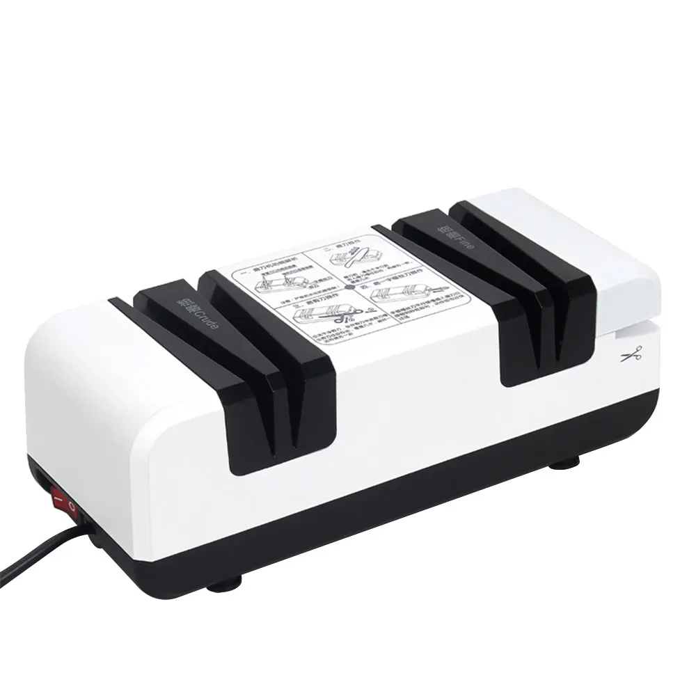 EU PLUG 220V WHITE Многофункциональная электрическая точилка для ножей, бытовая быстрая точилка, автоматическая шлифовальная машина для ножей, кухонный нож, режущий точильный камень - Цвет: EU PLUG 220V WHITE