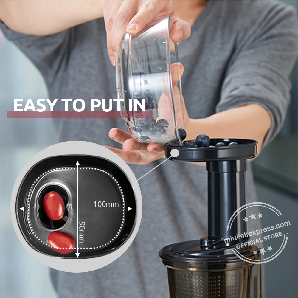 MIUI Mini Slow Juicer Screw Cold Press Extractor Patented Filter Free Technology 2021 Electric Fruit & Vegetable Juicer Machine