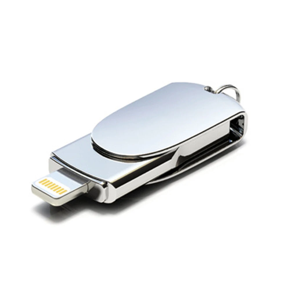 Флеш-диск USB 2,0 2в1 телефон компьютер u-диск портативный 32 Гб 64 Гб карта памяти флэш-диск совместим с iPhone iPad PC-серебро - Цвет: Silver-64GB
