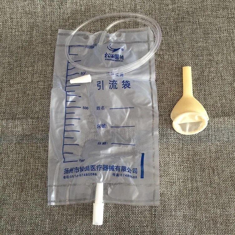 25 pieces Medical latex sleeve type disposable urine bag Male Drainage 1000ML Urine collector with | Красота и здоровье