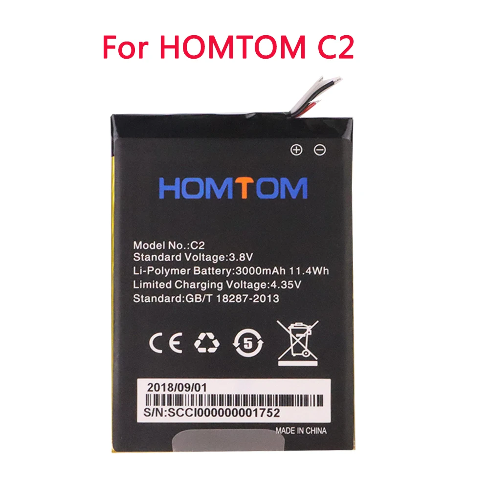 

100% new Original C2 Battery Replacement 3000mAh Parts for HOMTOM C2 Smart Phone