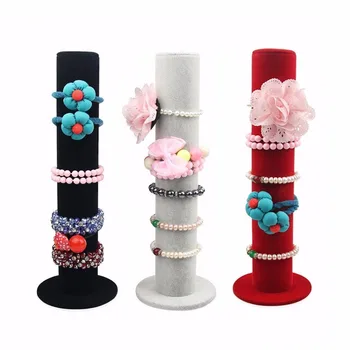 

Black Velvet Jewelry Display Storage Stand Bracelet Bangle Holder Watch Chain Cases