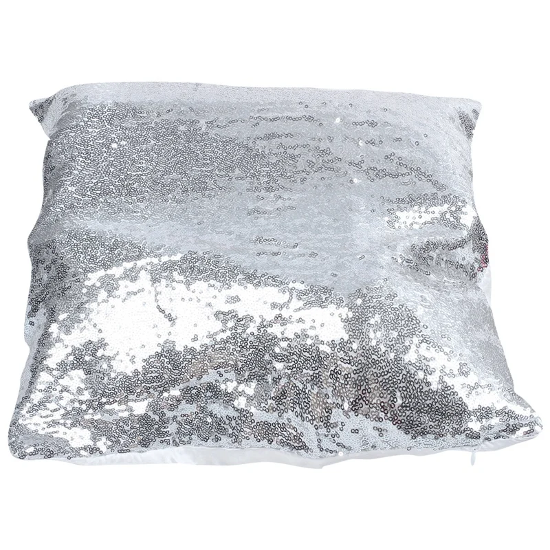 LIXF Solid color Glitter Sequins Cushion Home Decor Case (Silver) | Дом и сад