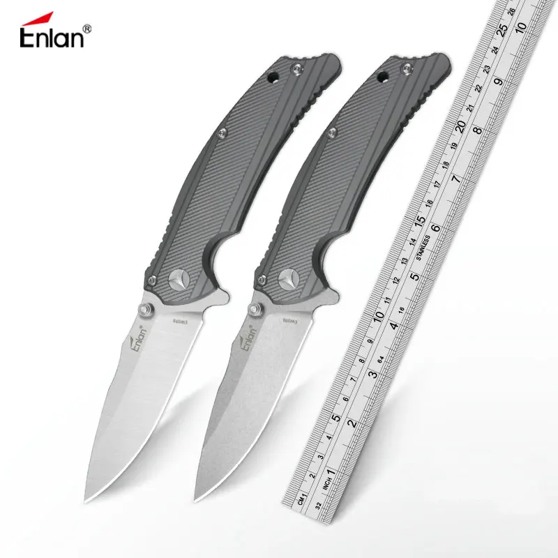 

ENLAN EW098 Aus-8 Blade,TC4 Handle Flipper Folding Knife Hunting Camping Knives Outdoor tool Edc Dropshipping